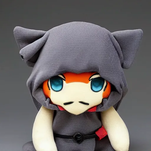 Image similar to cute fumo plush of a foxboy rpg item shop owner, three point lighting, dramatic, anime