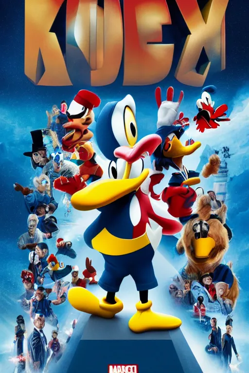 Prompt: donald duck starring in marvel end game, movie poster, minimalistic, extremely clean and polished, 8 k