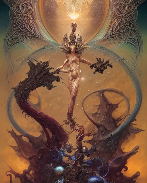 Image similar to the ace of wands tarot card, fantasy composition made of fractals, ultra realistic, wide angle, intricate details, the fifth element artifacts, highly detailed by peter mohrbacher, hajime sorayama, wayne barlowe, boris vallejo, aaron horkey, gaston bussiere, craig mullins