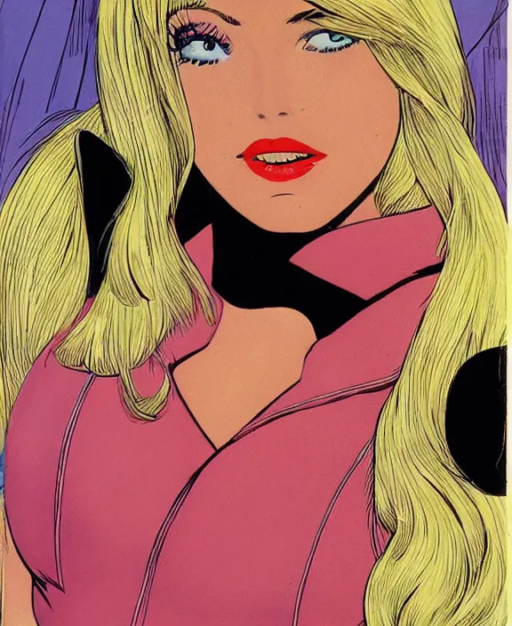 Prompt: a beautiful blonde girl by john romita sr.