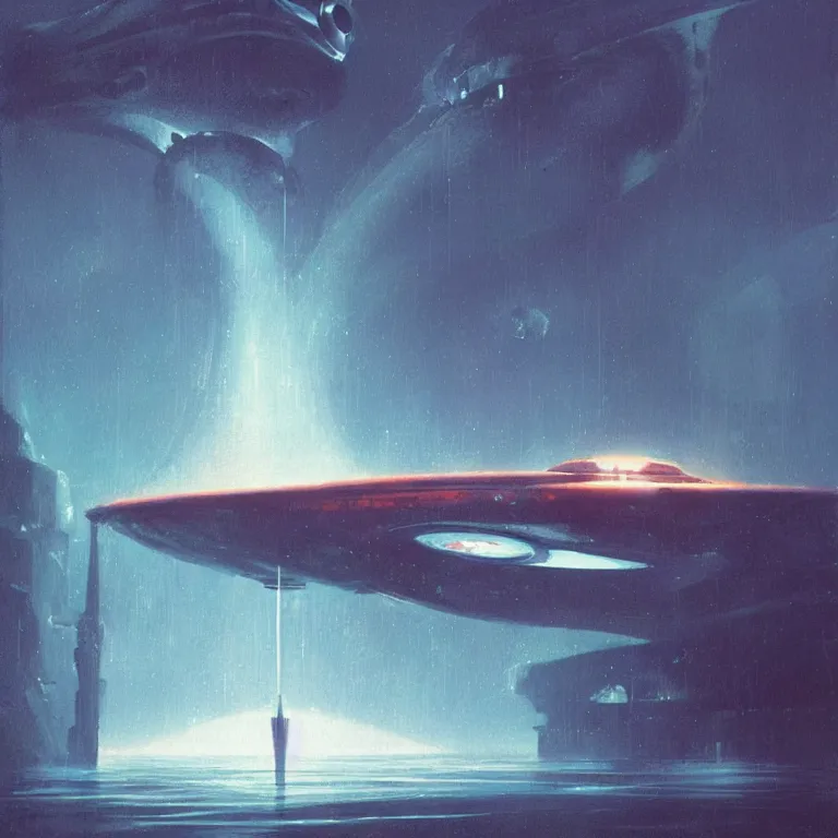 Image similar to nautilus spaceship dripping wet rising from the ocean, sci - fi concept art, by john harris, by simon stalenhag, by vincent di fate, stunning, award winning