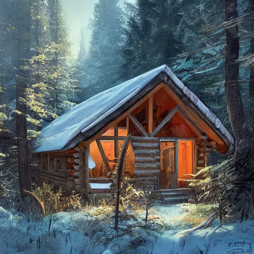 Image similar to a cabin in the woods by Klaus Wittmann