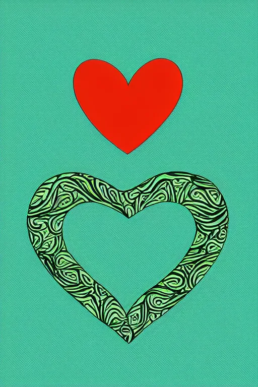 Image similar to minimalist boho style art of a heart shape, illustration, vector art