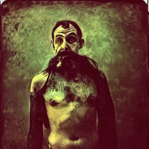 Image similar to 1 kodak portra 4 0 0, wetplate, photo of mephistopheles in the style of jan saudek, annie liebovitz, pieter bruegel the elder, joel peter witkin, gustave dore, heironymus bosch