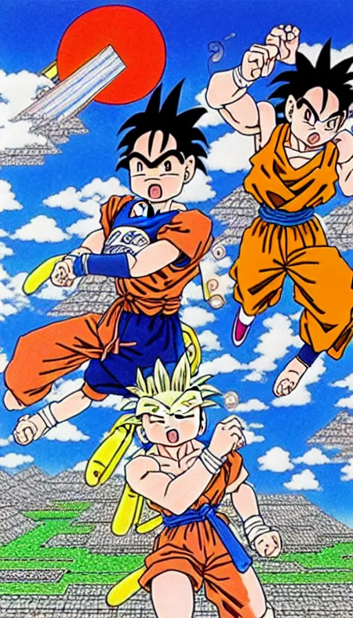 Image similar to the two complementary forces that make up all aspects and phenomena of life, by Akira Toriyama