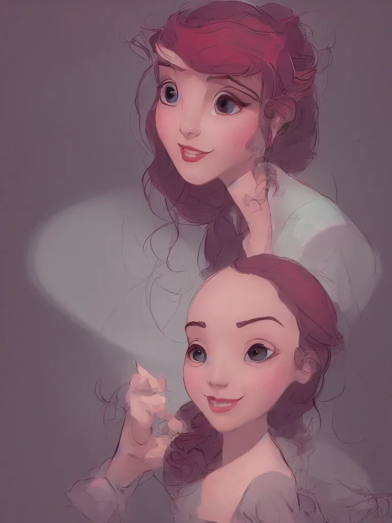 Image similar to blushing beauty by disney concept artists, blunt borders, rule of thirds