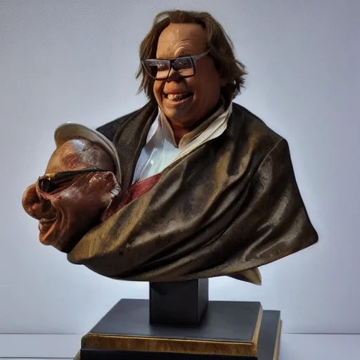 Image similar to amazing lifelike award winning marble bust of Roy chubby brown trending on art station artgerm Greg rutkowski alphonse mucha cinematic