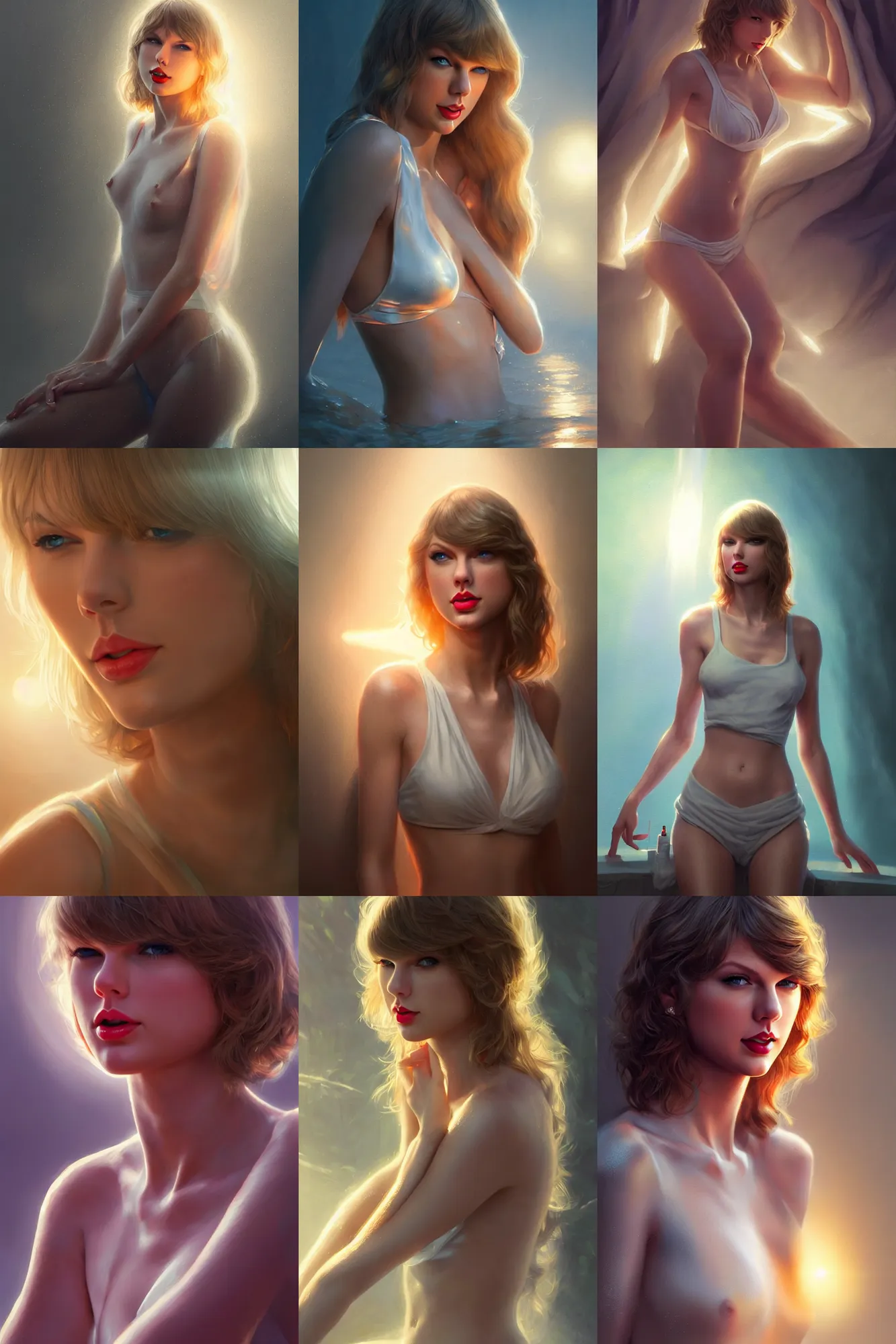 Prompt: taylor swift, bathing in light, highly detailed, photorealistic, artstation, smooth, sharp focus, illustration, unreal engine 5, 8 k, art by art by artgerm and greg rutkowski and edgar maxence