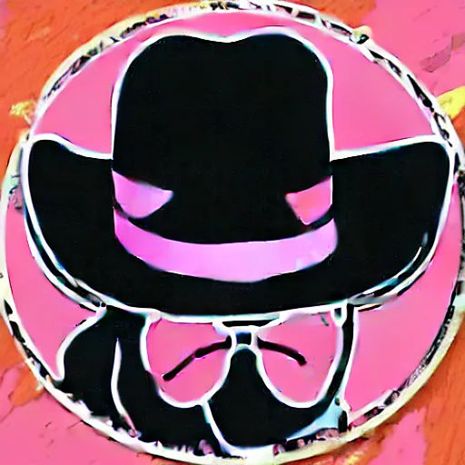 Image similar to Pink cowboy hat, sticker illustration