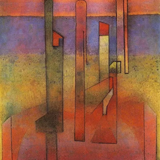 Image similar to Temple of the birds. Mikalojus Ciurlionis. Paul Klee.