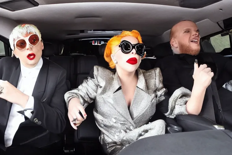 Image similar to lady gaga and judy garland carpool karaoke