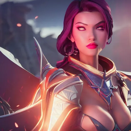 Image similar to still of pretty Fiora (Legends of Runeterra) in KDA music video. 3d render, octane render, game art, realistic, highly detailed, trending on artstation, 4k, trending on artstation, pixar, cgsociety, unreal engine 5, redshift render, trending on artstation, blender, behance, cg