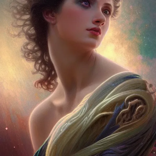 Prompt: galaxy goddess retro fantasy art digital painting, artstation, concept art, soft light, hdri, smooth, sharp focus, illustration, fantasy, intricate, elegant, highly detailed, D&D, matte painting, in the style of Greg Rutkowski and Alphonse Mucha and artemisia, 8k, highly detailed, jurgens, rutkowski, bouguereau, pastoral, rustic, georgic