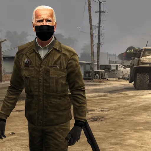 Image similar to video game screenshot of joe biden in Rising Storm 2