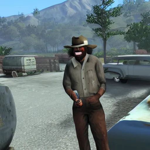 Image similar to john marston smoking!!!!!! weed with cj!!!!!!! in san andreas