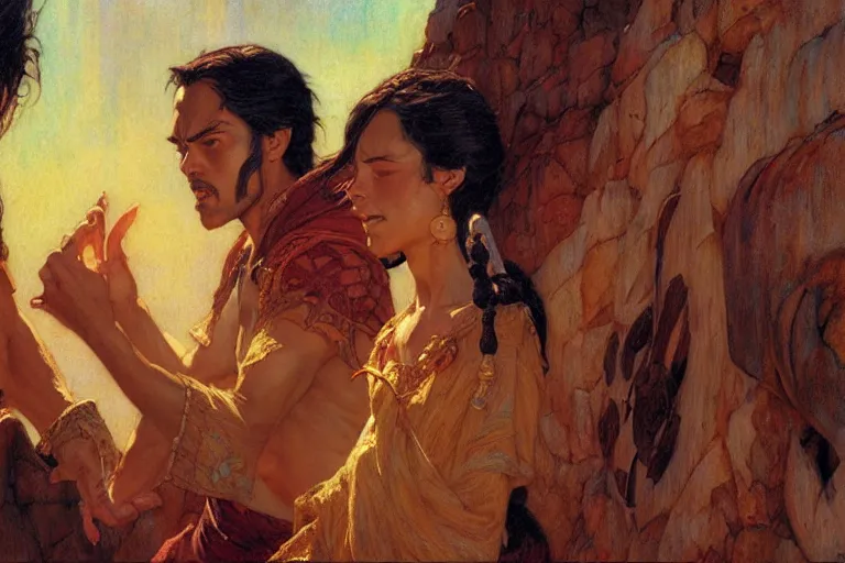 Image similar to tales of earthsea, painting by gaston bussiere, craig mullins, j. c. leyendecker, tom of finland