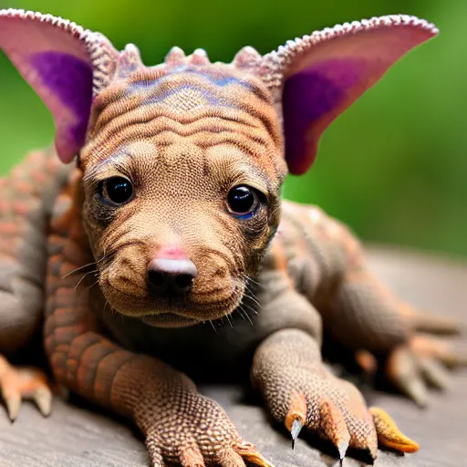 Image similar to photo of a scaly dragon puppy