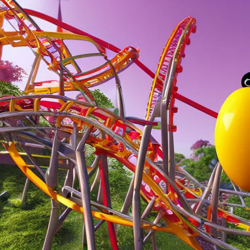 eggs having fun on roller coaster, wearing sunglasses Stable