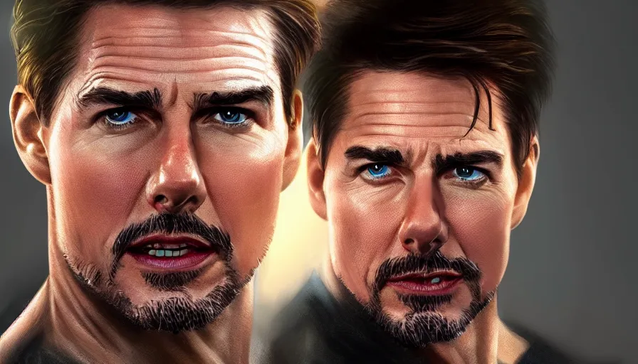 Image similar to Tom Cruise is Tony Stark, hyperdetailed, artstation, cgsociety, 8k