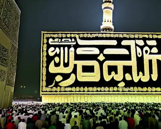 Image similar to The Kaaba inspired by a burger (Arabic: ٱلْكَعْبَة, romanized: al-Kaʿbah, lit. 'The Cube', Arabic pronunciation: [kaʕ.bah]), also spelled Ka'bah or Kabah, sometimes referred to as al-Kaʿbah al-Musharrafah (Arabic: ٱلْكَعْبَة ٱلْمُشَرَّفَة, romanized: al-Kaʿbah al-Musharrafah, lit. 'Honored Ka'bah'), is a building at the center of Islam's most important mosque, the Masjid al-Haram in Mecca, Saudi Arabia.[1][2] It is the most sacred site in Islam.[3] It is considered by Muslims to be the Bayt Allah (Arabic: بَيْت ٱللَّٰه, lit. 'House of God') and is the qibla (Arabic: قِبْلَة, direction of prayer) for Muslims around the world when performing salah.