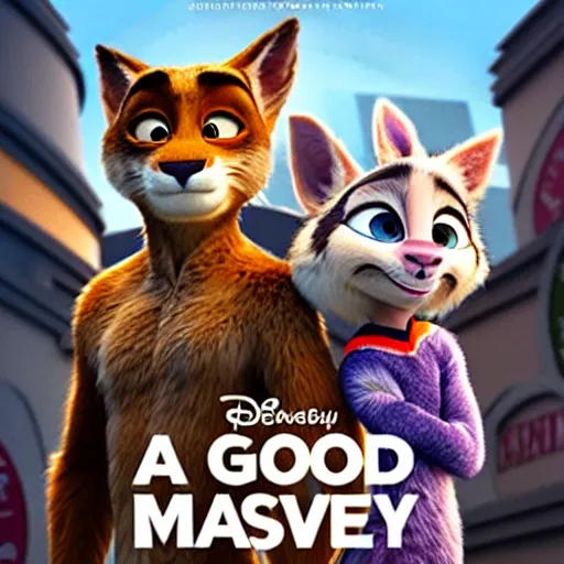 Image similar to A good furry movie produced by A24, furry art, cinematic, Zootopia, 8k