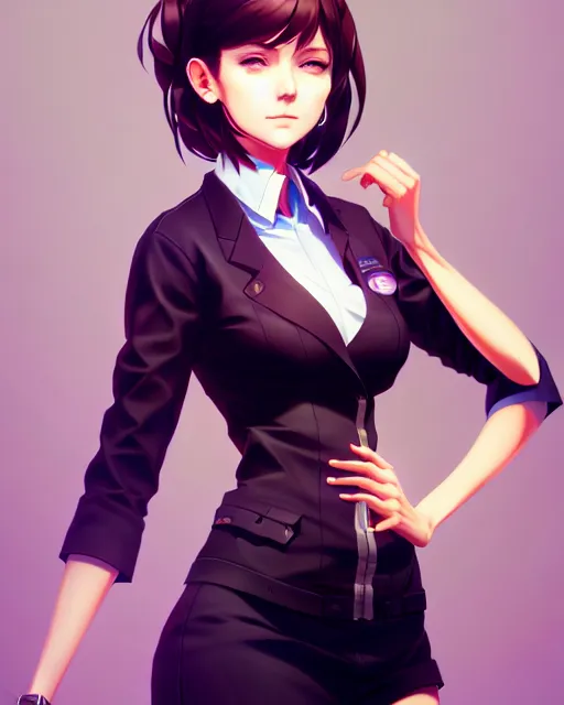 Image similar to full body shot of a beautiful waitress woman in work attire, art by saruei and guweiz and ilya kuvshinov, digital art, highly detailed, intricate, sharp focus, trending on artstation hq, deviantart, pinterest, unreal engine 5, 4 k uhd image