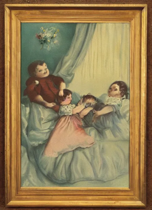 Image similar to a vintage painting of the lullaby