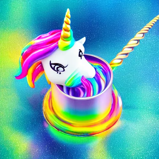 Image similar to a unicorn puking into a candle, octane render, lisa frank style