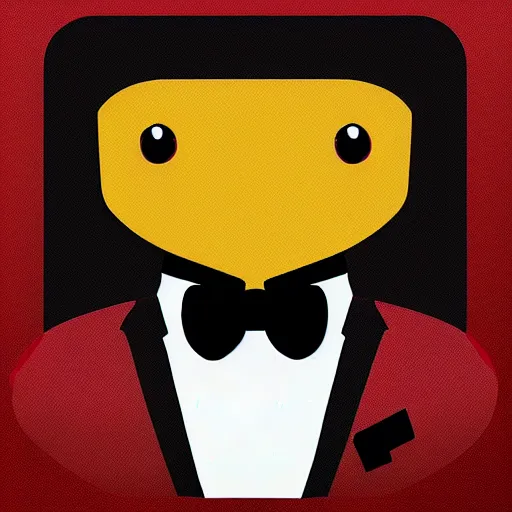 Image similar to salamander in a tuxedo, character icon