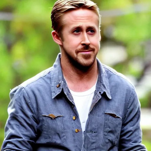 Image similar to ryan gosling turning into a cat