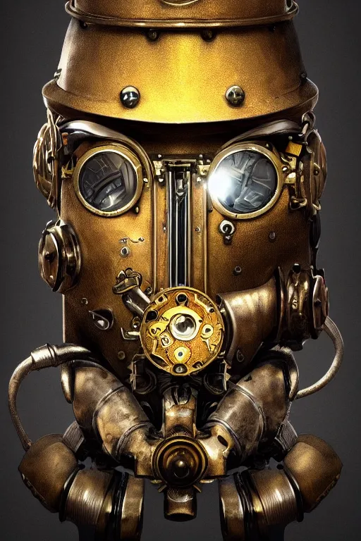 Image similar to steampunk helmet fantasy art mask robot ninja stylized digital illustration sharp focus, elegant intricate digital painting artstation concept art global illumination ray tracing advanced technology chaykin howard and campionpascale and cooke darwyn and davis jack