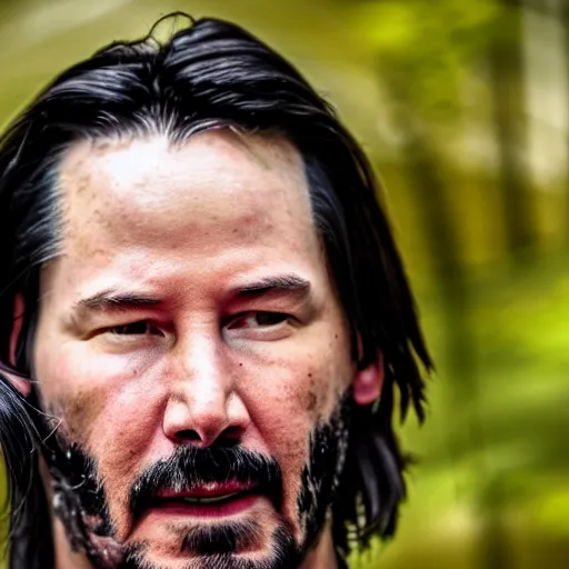 Prompt: Keanu Reeves in The Walking Dead, EOS-1D, f/1.4, ISO 200, 1/160s, 8K, RAW, unedited, symmetrical balance, in-frame