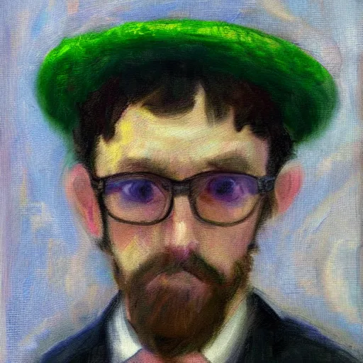 Prompt: impressionistic portait of average 4chan user