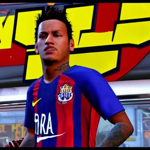 Image similar to screenshot of neymar in gta v, grand theft auto