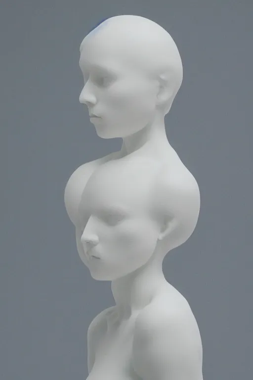 Image similar to full head and shoulders, female porcelain sculpture by daniel arsham and raoul marks, smooth, all white features on a white background, detailed white 3 d giant poppies on the head