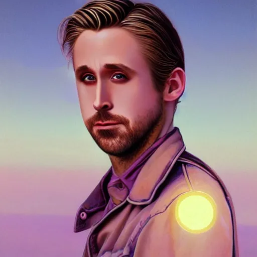 Prompt: ryan gosling robotic clothes in the beach purple sun, dancing ballet, effeminate, pink lighting ultra realistic photorealistic highly detailed high quality, a stunningly, digital painting, artstation, concept art, smooth, sharp focus, illustration, art by artgerm and greg rutkowski and alphonse mucha 8 k