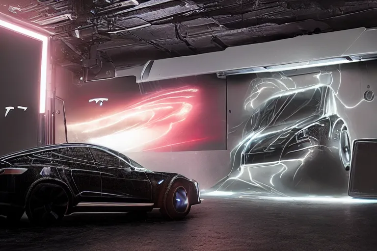 Prompt: a 2 8 mm closeup photo of a tesla cybertruck in a photo studio with a reflective floor, hyper detailed, smooth, high contrast, volumetric lighting, octane, greg rutkowski, ripley scott, synthwave, cinematic