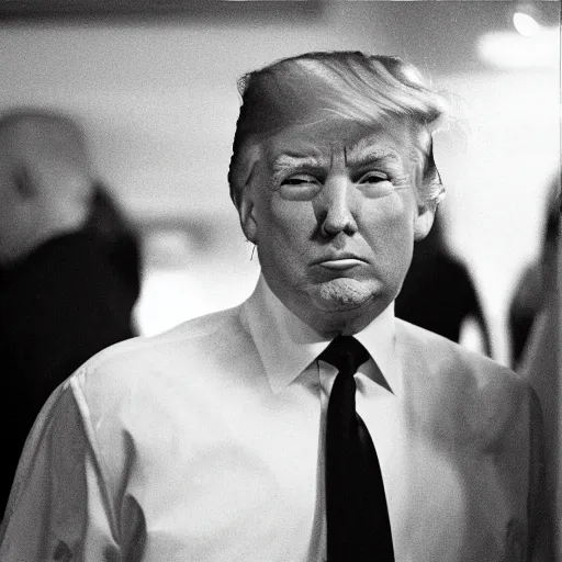 Image similar to 3 5 mm photograph of donald trump without his wig on