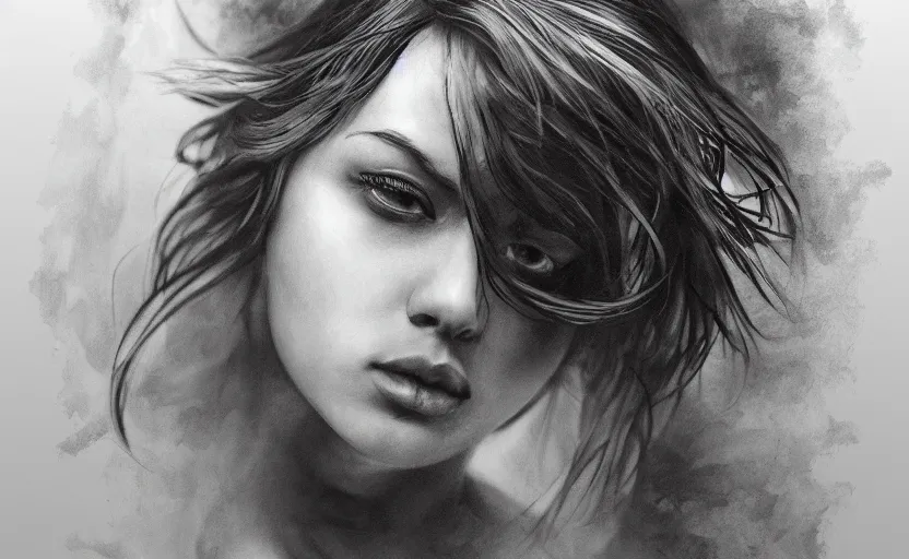 Prompt: depression, trending on cgsociety, modern european ink painting, matte drawing, airbrush art, detailed painting, 8k