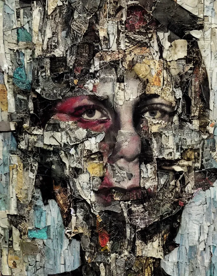 Prompt: swamp king detailed analogue mixed media collage with canvas texture in style of contemporary art, punk art, hyperrealistic beautiful face, photorealistic, expressionism, masterpiece, perfect composition, spectacular quality torn paper, intricate oil details, broken glass