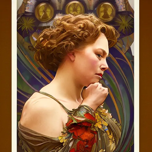 Image similar to amazing lifelike award winning pencil illustration of Pam ferris trending on art station artgerm Greg rutkowski alphonse mucha cinematic