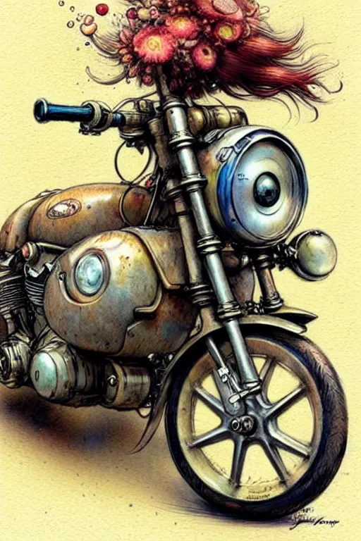 Image similar to (((((2000s colorful motorbike . muted colors.))))) by Jean-Baptiste Monge !!!!!!!!!!!!!!!!!!!!!!!!!!!