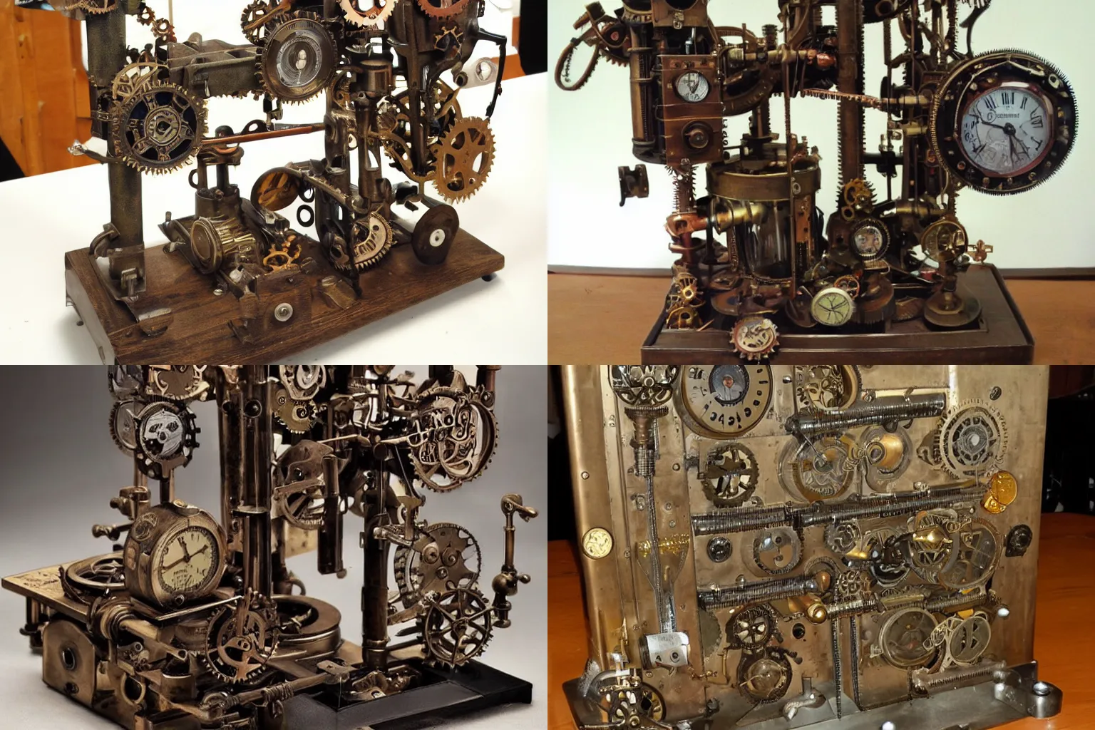 Prompt: steampunk machine for reading punch cards