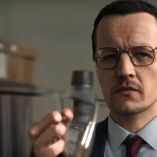 Prompt: mateusz morawiecki in a still from the show breaking bad, 4 k, high quality