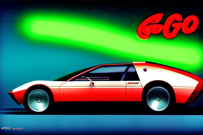 Image similar to designed by giorgetto giugiaro stylized poster of a single 2 0 0 2 amc amx / 3 citroen ds bmw m 1 concept, thick neon lights, ektachrome photograph, volumetric lighting, f 8 aperture, cinematic eastman 5 3 8 4 film