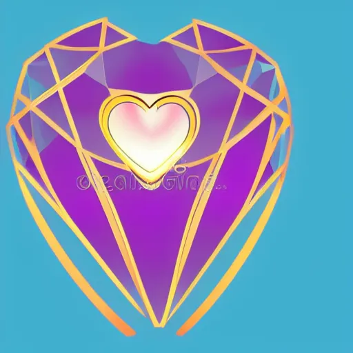 Image similar to mystic crystal heart logo, vector illustration