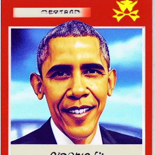 Prompt: A Pokémon card of Barack Obama,