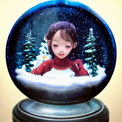 Prompt: a snow globe, made by Stanley Artgerm Lau, WLOP, Rossdraws, ArtStation, CGSociety, concept art, cgsociety, octane render, trending on artstation, artstationHD, artstationHQ, unreal engine, 4k, 8k,