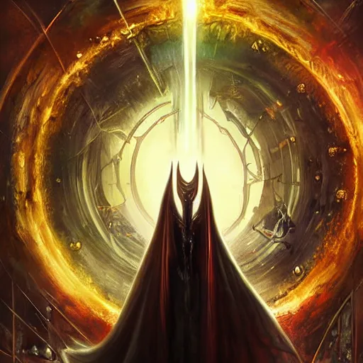 Image similar to eye of sauron sees everything everywhere by raymond swanland, highly detailed, bright tones