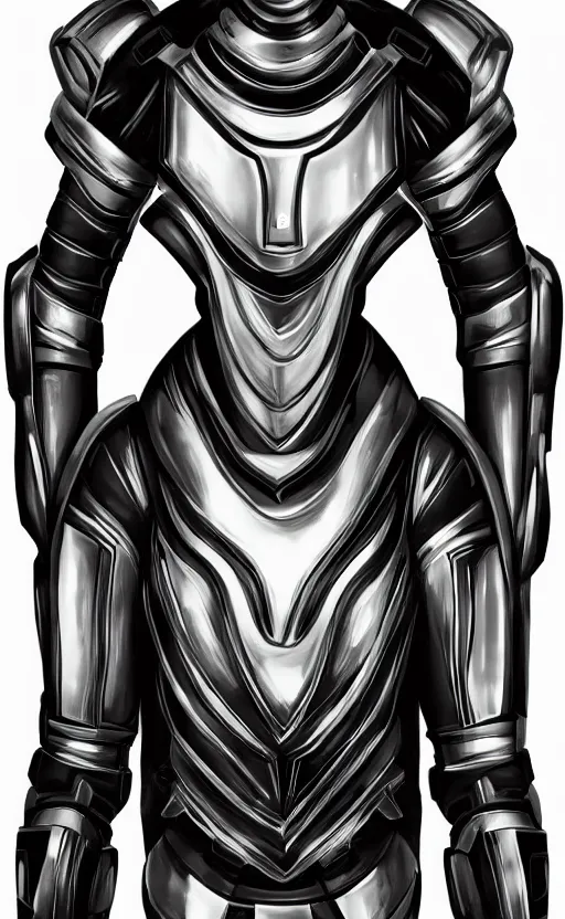 Image similar to symmetrical portrait photograph of beautiful black alien space armor